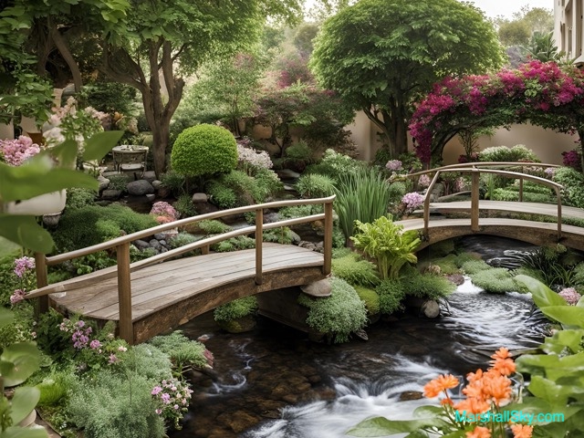 厚道：心暖居花園，紓壓的小橋流水區。